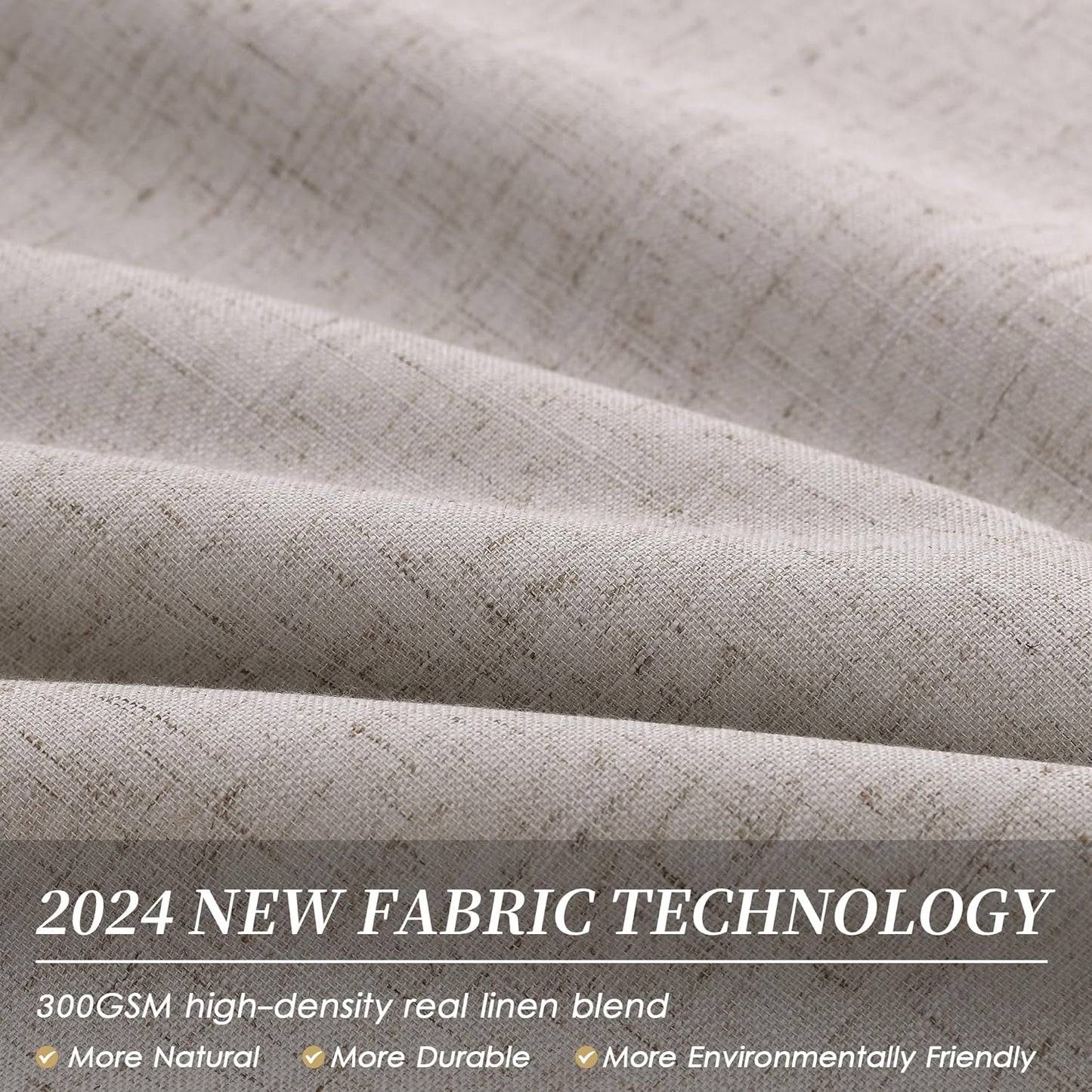 Linen Blackout Curtains for Bedroom 72 Inch Length 2 Panels Set Room Darkening Curtains Brownish Grey Black Out Curtain Neutral Thermal Insulated Living Room Winter Window Drapes Back Tab 52x72