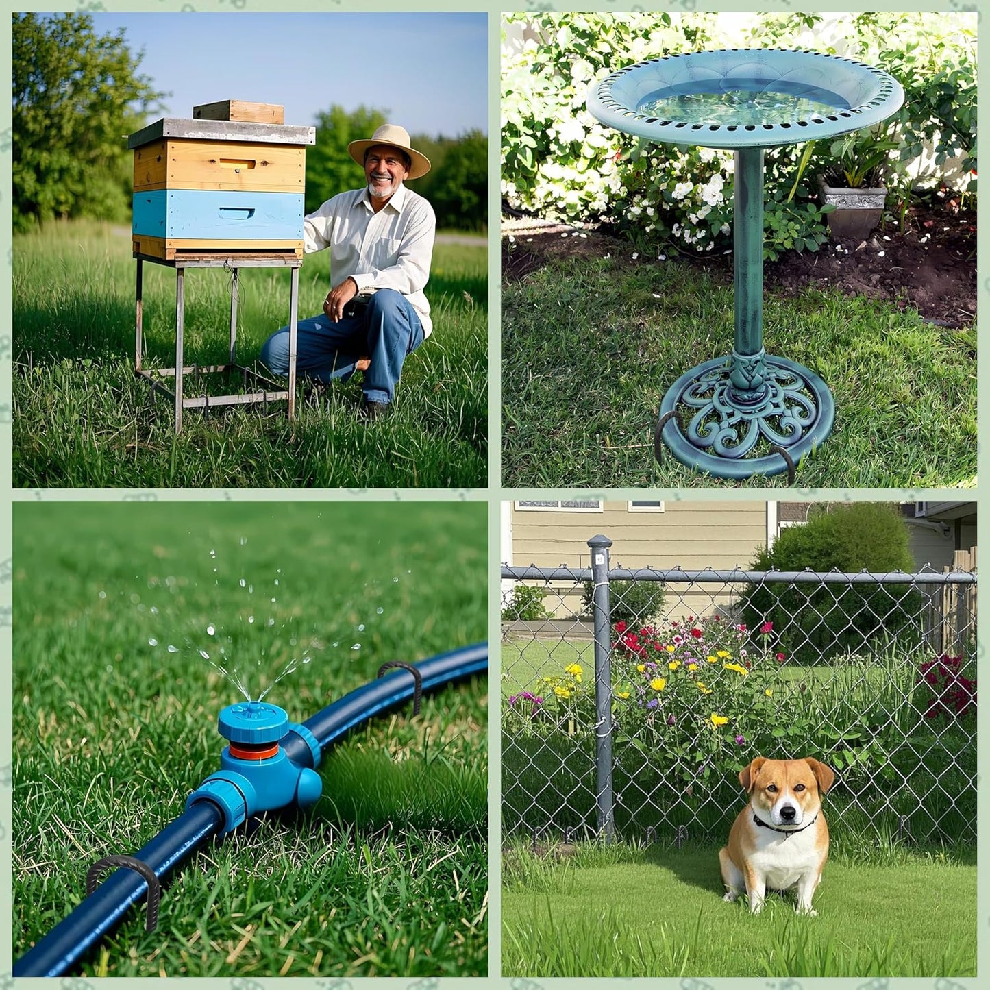 VVOKGO Rebar Stakes 16 Inches J Hook Heavy Duty Chain Link Fence Stakes, 16 Pcs Metal Long Tent Spikes Ground Anchors for Wire Fencing, Dogs Digging, Camping Tents, Swings, Greenhouse, Black