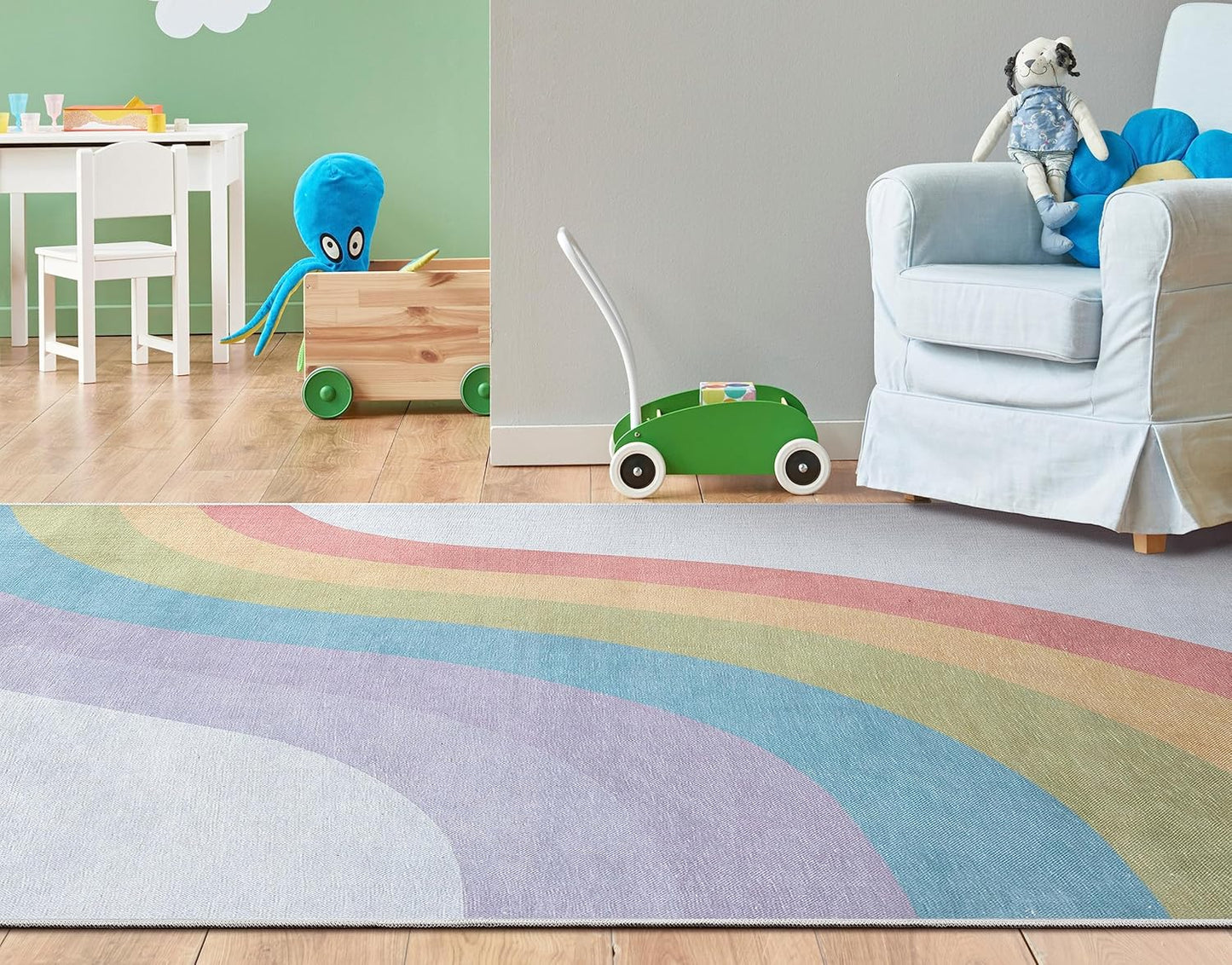 Well Woven Kids Rugs Rainbow 9'10" x 13' Multi Color Modern Flat-Weave Playroom Area Rug