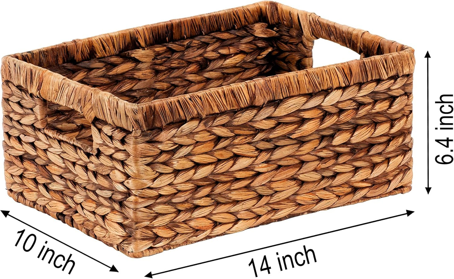 CENBOSS Wicker Baskets (Large, Brown Wash, 1PC) Rattan Storage Baskets for Shelves, Woven Seagrass Holder