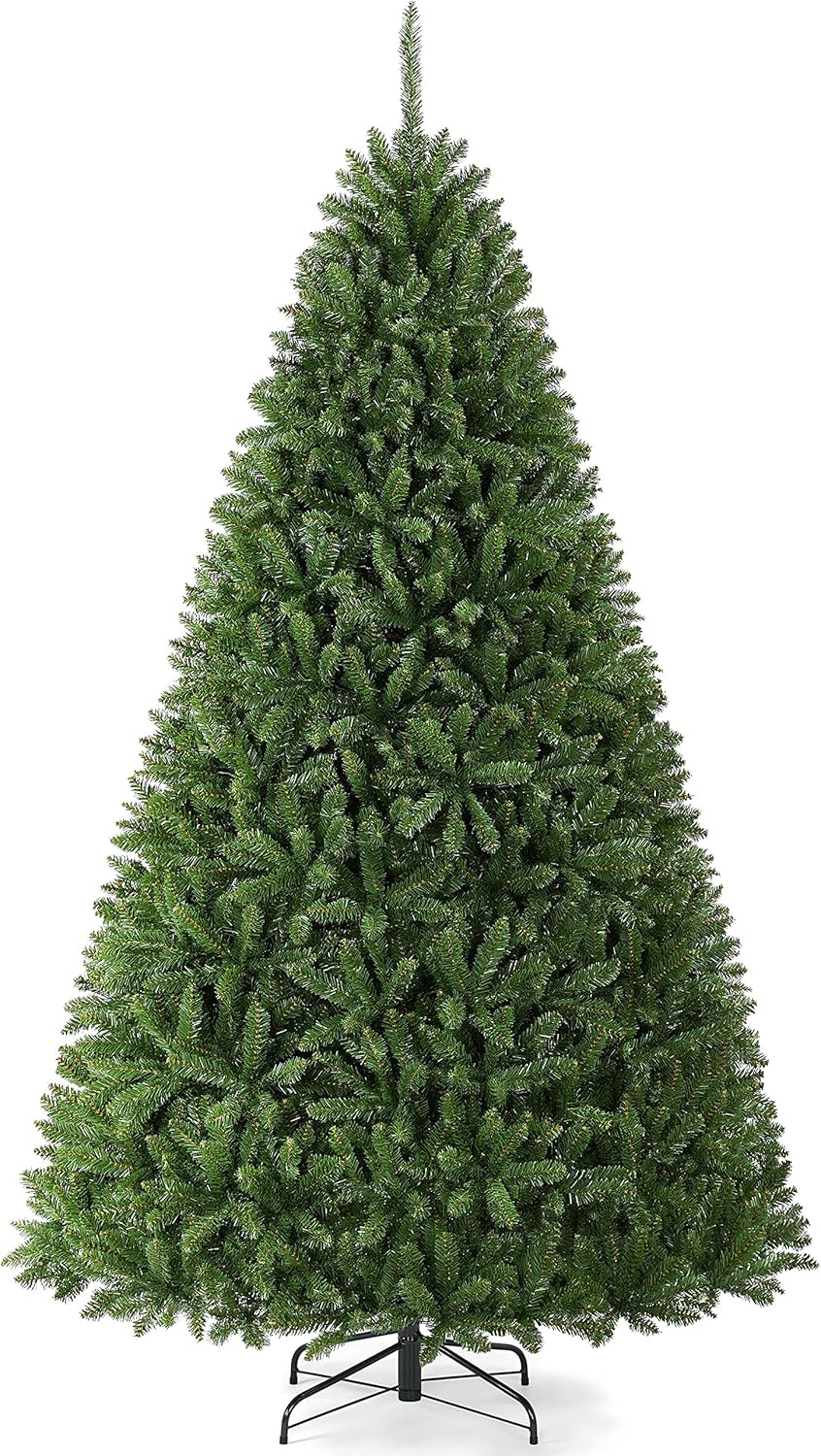 Yaheetech 7.5ft Premium Unlit Douglas Full Fir Christmas Tree with Foldable Stand Extra Thick Xmas Tree for Home Party Holiday Decoration with 2326 Branch Tips