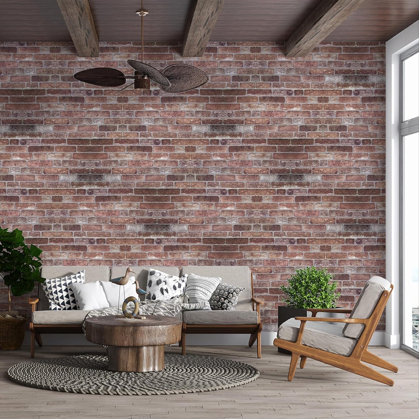 IZODEKOR 3D Wall Panels Brick Effect - Cladding, Stone Look, Styrofoam Facing for Living Room, Kitchen, Bathroom, Balcony, Bedroom, Back of Counter | Old Castle (10 x Panels) - Covers 53 sq ft