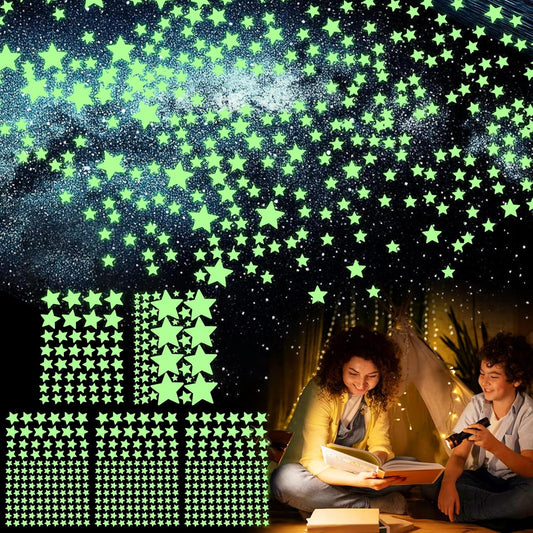 477PCS Glow in The Dark Stars Stickers, Adhesive Glowing Stars Wall Stickers Removable Ceiling Star Wall Decals Space Themed Room Decor Ceiling Star for Bedding Room Decorations