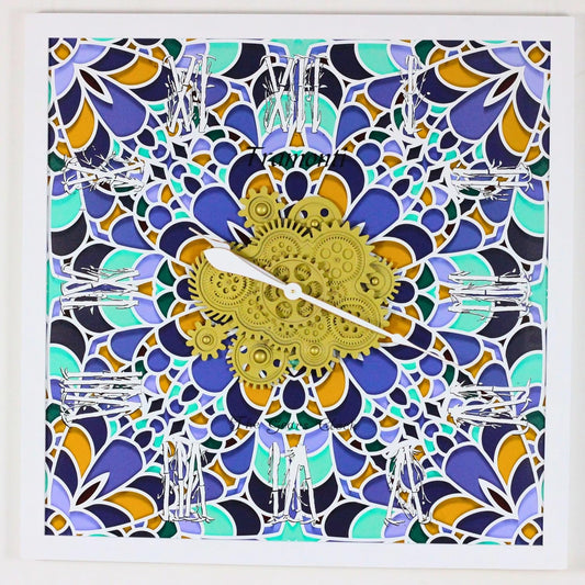 The Gears Clock Wall Clock Italy Collection with Moving Gears (Tramonti, 36 inch Square)