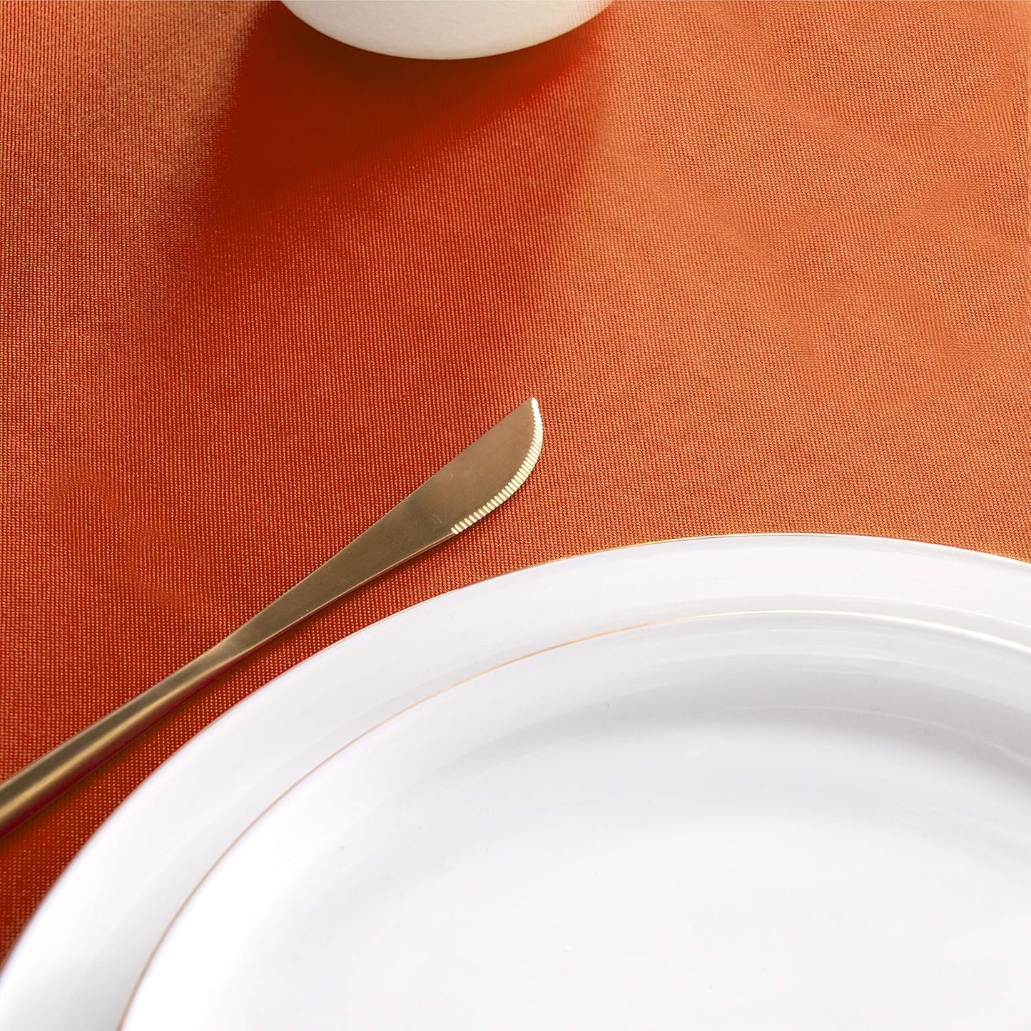 sancua Rectangle Tablecloth - 54 x 78 Inch - Stain and Wrinkle Resistant Washable Polyester Table Cloth, Decorative Fabric Table Cover for Dining Tables, Buffet Parties and Camping, Orange