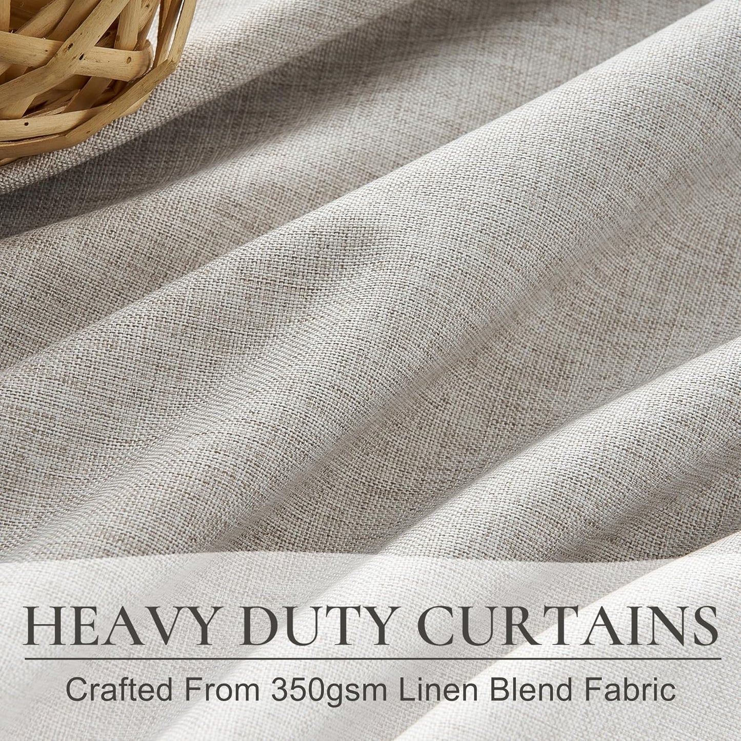 Light Brown Linen Curtains for Living Room, Beautiful Pinch Pleated 96 Inches Long 2 Panels Set, Farmhouse Double Pleat Memory Trained Blackout Thermal Drapes for Summer Heat 8 FT (40"Wx96"L)