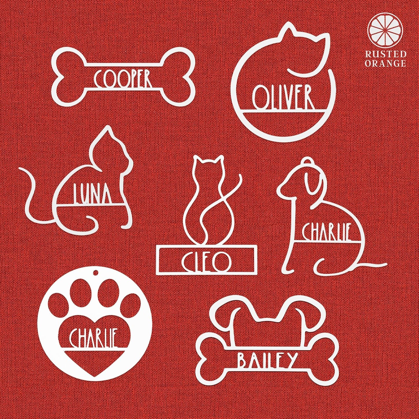 Man's Best Friend Personalized Pet Ornaments (2 Pack; 6 Inch) - Custom Name and Personalized Dog and Paw Design Christmas Ornaments for Christmas Tree